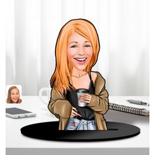 Bk Gift Kişiye Özel Kadın Karikatürlü Ahşap Biblo-8, Arkadaşa Hediye, Sevgiliye Hediye