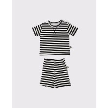 RG Brand Bebek Pamuk Çizgili Şort Takımı Erkek Çocuklar İçin Yazlık Rahat Kesim ve Şık Tasarım