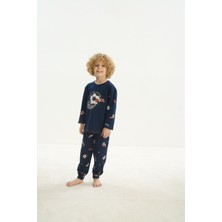 Erkek Çocuk Uzun Kol Lacivert Pijama Takım C3T3N7O8