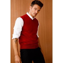 Desen Triko Erkek Süveter K.kırmızı