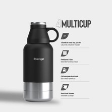 Stevig 4 Multi-Cup Çelik Termos 900 ml Black ST-211