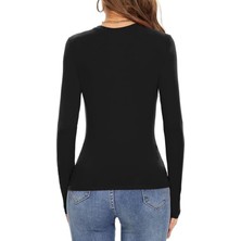 Oceans Butik Siyah Bisiklet Yaka Atlet Boy Body Darkalıp Interlok Penye Kumaş Spor Body