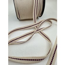 Paşateks Since 1995 1.5 cm Çizgili Kanvas Şerit-5 Metre (Ekru)