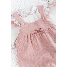 Babymod Fırfırlı Çiçek Desenli Patikli Kız Bebek Tulum Salopet Takım