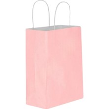 Gizpak Burgu Saplı Açık Pembe Kağıt Çanta 32X40X12CM 50 ADET