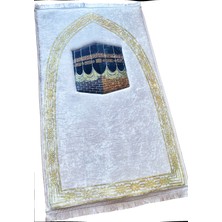 Carpetella 3 cm Kalın Süngerli Seccade Diz Ağrıtmaz Namazlık Kabe Desenli 70X120 cm