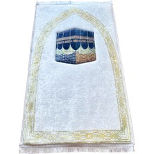 Carpetella 3 cm Kalın Süngerli Seccade Diz Ağrıtmaz Namazlık Kabe Desenli 70X120 cm