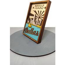 Wood-X Ahşap Mdf Çok Katmanlı Texas-Dallas Dekoratif Tablo