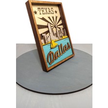 Wood-X Ahşap Mdf Çok Katmanlı Texas-Dallas Dekoratif Tablo