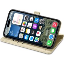 Colorful Shop IPhone 16 Için Kılıf Kısa Kayış Deri Kılıf Kapak Kapak Karikatür Hayvanlar (Yurt Dışından)