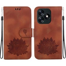 Colorful Shop Tecno Kıvılcım 10C Manyetik Kabartma Lotus Çiçek Cüzdan Için Flip Case (Yurt Dışından)