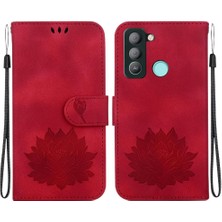 Colorful Shop Tecno Pop 5 Lte Cüzdan Kickstand Manyetik Kabartma Lotus Için Flip Case (Yurt Dışından)