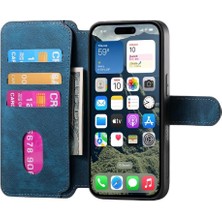 Colorful Shop Iphone 16 Için Flip Case Retro Kart Standı Mıknatıs Koruyucu Malzeme Cüzdan (Yurt Dışından)