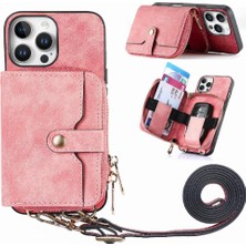 Colorful Shop Iphone 16 Için Kılıf Pro Fermuar Kapatma 7 Kart Yuvaları Ayarlanabilir Kordon (Yurt Dışından)