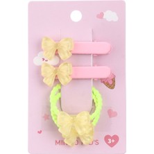 Miniso Eğlence Serisi Fiyonk Figürlü 4'Lü Saç Toka Seti - Zarif Ve Renkli Stil