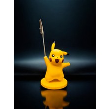 MegArt3D Pikachu Figürlü Not Tutucu - Pokemon Temalı Masa Üstü Aksesuarı Metal Kıskaç Notluk