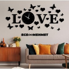 Stor Home Love Konsepti Kişiye Özel Saatli Duvar Dekorasyonu - Karı Koca Sevgili Eş Hediyesi