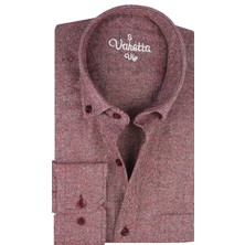 Varetta Erkek Bordo Kışlık Düz Cepli Geniş Kesim Gömlek