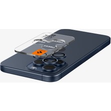 Spigen iPhone 16 Pro Max / 16 Pro / 15 Pro Max / 15 Pro / 14 Pro Max / 14 Pro Kamera Lens Camı Koruyucu Glas.tR EZ Fit Optik Pro (2 Adet) Blue Titanium - AGL07164