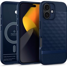 Spigen Caseology iPhone 16 Plus Kılıf Parallax Mag MagSafe özellikli Midnight Blue - ACS08105