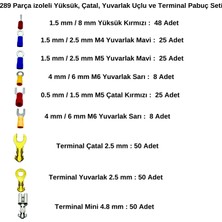 Stronger 289 Parça Izoleli Yüksük, Çatal, Yuvarlak Uçlu ve Terminal Pabuç Seti