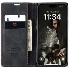 Mays Boutique IPhone 16 Için Flip Case Pro Vintage Pu Deri Cüzdan Manyetik Kapatma (Yurt Dışından)