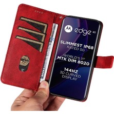 Mays Boutique Motorola Kenar 40 5g Deri Telefon Koruma Kılıfı ve Kart Için Flip Case (Yurt Dışından)