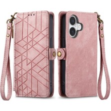 Mays Boutique Iphone 16 Için Flip Case Artı Darbeye Deri Kılıf Cüzdan Kapak Çevirin (Yurt Dışından)