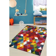 Konfor Anaokulu Kreş Oyun Halısı Renkli Dokuma Çocuk Halısı 6875120x170