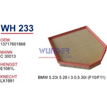 WH233 Hava Filtresi - Bmw 5.23 I,5.28 I 3.0,5.30 I (F10/F11) Uyumlu