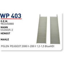 WP403 Polen Filtresi - Peugeot 2008 II-208 Iı 1,2-1,5 Bluehdi