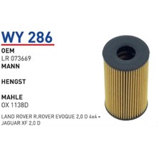 WY286 Yağ Filtresi - Land Rover R.rover Evoque2,0 D 4x4 - Jaguar Xf2,0 D