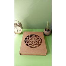 Wood-X Ahşap Mdf Dekoratif Hediye Kutusu - (20X25X3,3) Mandala Motifli Hediye Kutusu - Boyanabilir Kutu