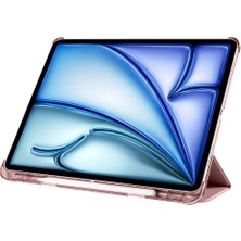 Five-E Apple iPad Pro 12.9 Inc 4. Nesil (2020) Kalemlikli Standlı Yarı Saydam Hard Pc Kılıf A2229 A2069 A2232