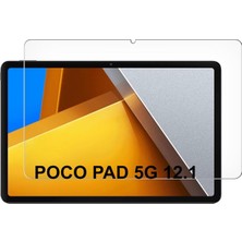 Coolacs Xiaomi Poco Pad 12.1 İnç ile Uyumlu Kırılmaz Tablet Temperli Cam Ekran Koruyucu