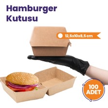 Baskısız Kraft Hamburger Kutusu 100 Adet