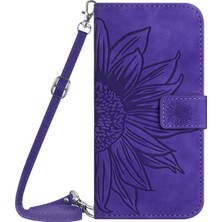 Dgplz Store Samsung Galaxy S24 Fe Için Crossbody Güneş Çiçeği Pu Kılıf (Yurt Dışından)