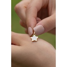 ÇGK KUYUMCULUK 14 Ayar Beyaz Yıldız Altın Kolye Ucu 14CGKKLY027