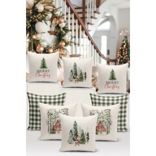 Bertille Home Yılbaşı Serisi Çift Tarafı Dijital Baskılı  8'li Kırlent Kılıfı Seti (Christmas Noel Cushion Cover)