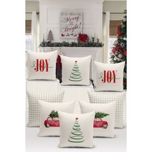 Bertille Home Yılbaşı Serisi Çift Tarafı Dijital Baskılı  8'li Kırlent Kılıfı Seti (Christmas Noel Cushion Cover)