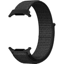 Mobicas Galaxy Watch Ultra (47MM) Için Cırtlı Kumaş Kordon-03 Siyah