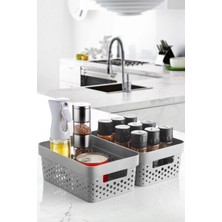 Çok Amaçlı Banyo - Dolapiçi Düzenleyici Sepet 7 Parça Gri