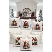 Bertille Home Yılbaşı Serisi Çift Tarafı Dijital Baskılı  8'li Kırlent Kılıfı Seti (Christmas Noel Cushion Cover)