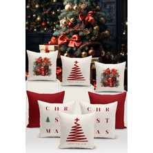 Bertille Home Yılbaşı Serisi Çift Tarafı Dijital Baskılı  8'li Kırlent Kılıfı Seti (Christmas Noel Cushion Cover)