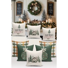 Bertille Home Yılbaşı Serisi Çift Tarafı Dijital Baskılı  8'li Kırlent Kılıfı Seti (Christmas Noel Cushion Cover)