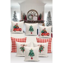 Bertille Home Yılbaşı Serisi Çift Tarafı Dijital Baskılı  8'li Kırlent Kılıfı Seti (Christmas Noel Cushion Cover)