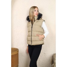 Asortix Kız Çocuk Spor Kürklü Pamuklu Yelek -Ylk-0007