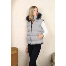 Asortix Kız Çocuk Spor Kürklü Pamuklu Yelek -Ylk-0007