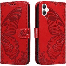 BDT Boutique Kredi Kartı Yuvası Kabartmalı Kelebek ile Samsung Galaxy A06 Için Flip Case (Yurt Dışından)