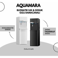 Aquamara Buz Makinalı Su Sebili Siyah